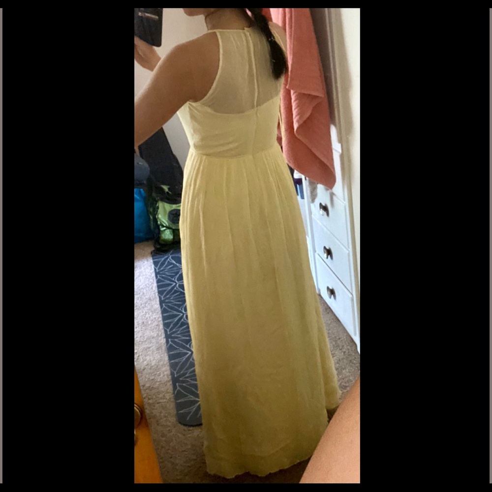 J. Crew 100% Silk Pastel Yellow Maxi Dress - Picture 4 of 5